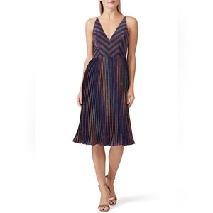 Anthropologie Dress the Population Haley metallic shimmer pleated dress XL new